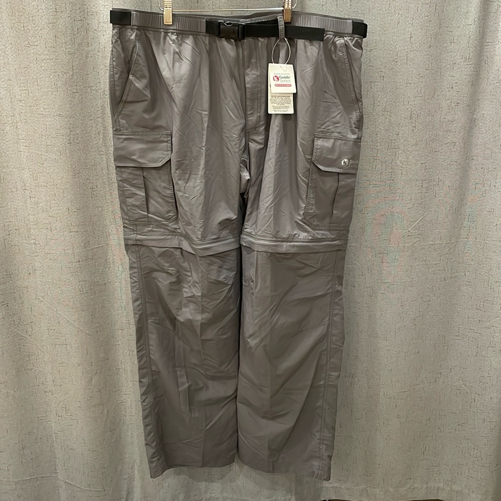 NWT Cargo Guide Pants Mens Zip Off Shorts 2XL 34 Gray Mountain Trail Outdoor